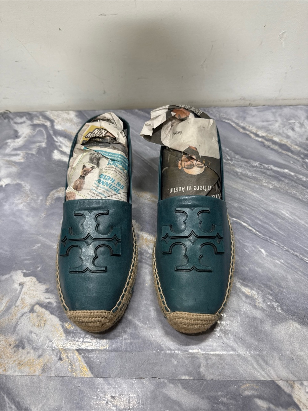 Tory Burch Leather Logo Flats Women's Slip-On Size 8,5 - Picture 14 of 16